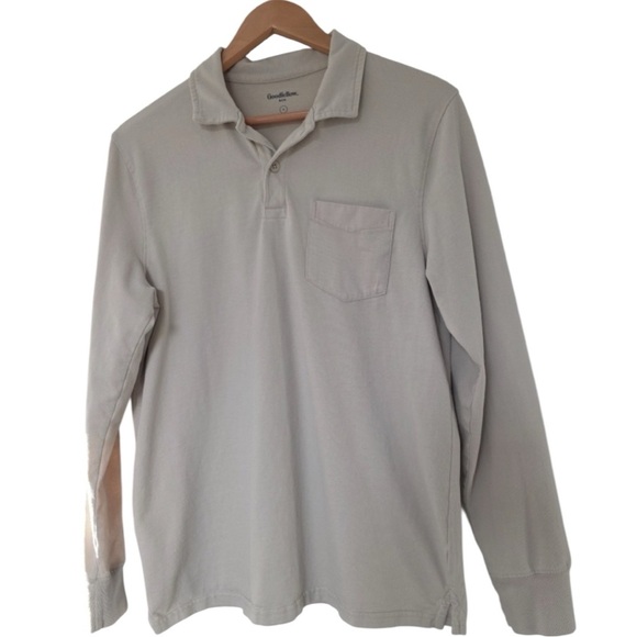 Goodfellow & Co Other - Goodfellow & Co Long Sleeve Classic Polo Shirt Mens Medium Cream
